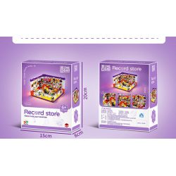 ZHEGAO 612026 CỬA HÀNG BĂNG ĐĨA bộ đồ chơi xếp lắp ráp ghép mô hình RECORD STORE 554 khối