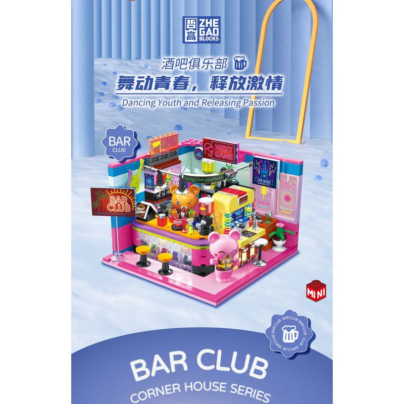 ZHEGAO 612027 CÂU LẠC BỘ QUÁN BAR bộ đồ chơi xếp lắp ráp ghép mô hình BAR CLUB 602 khối