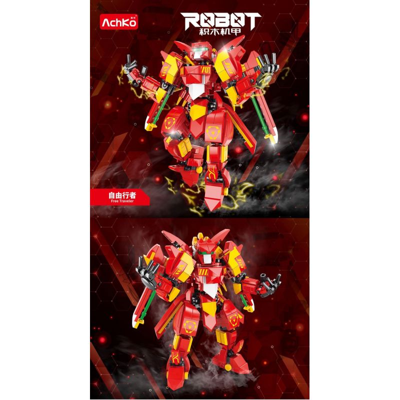 ACHKO 80030 MECHA ĐI BỘ MIỄN PHÍ bộ đồ chơi xếp lắp ráp ghép mô hình FREE TRAVELER 448 khối