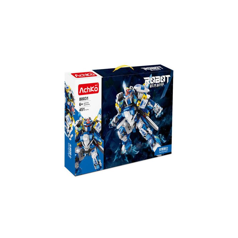 ACHKO 80031 CƠ KHÍ HIỆP SĨ THIÊN TƯỜNG bộ đồ chơi xếp lắp ráp ghép mô hình SOARING KNIGHT 451 khối