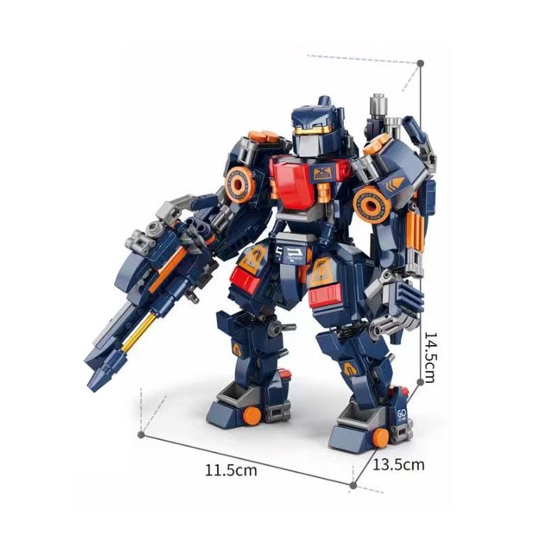 ACHKO 80032 MECHA PHÁO ĐIÊN CUỒNG bộ đồ chơi xếp lắp ráp ghép mô hình CRAZY THUNDER CANNON 450 khối