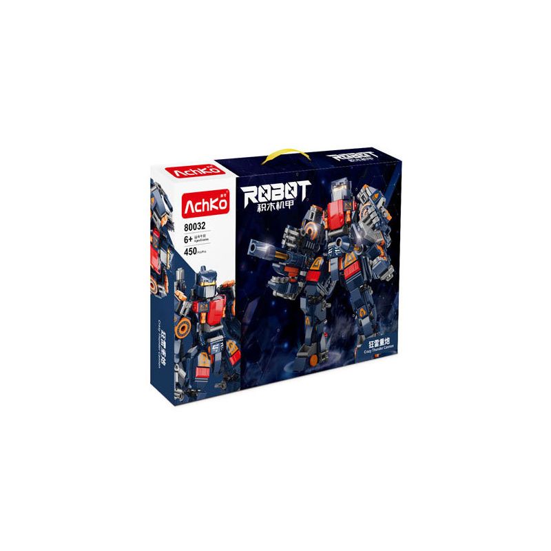 ACHKO 80032 MECHA PHÁO ĐIÊN CUỒNG bộ đồ chơi xếp lắp ráp ghép mô hình CRAZY THUNDER CANNON 450 khối