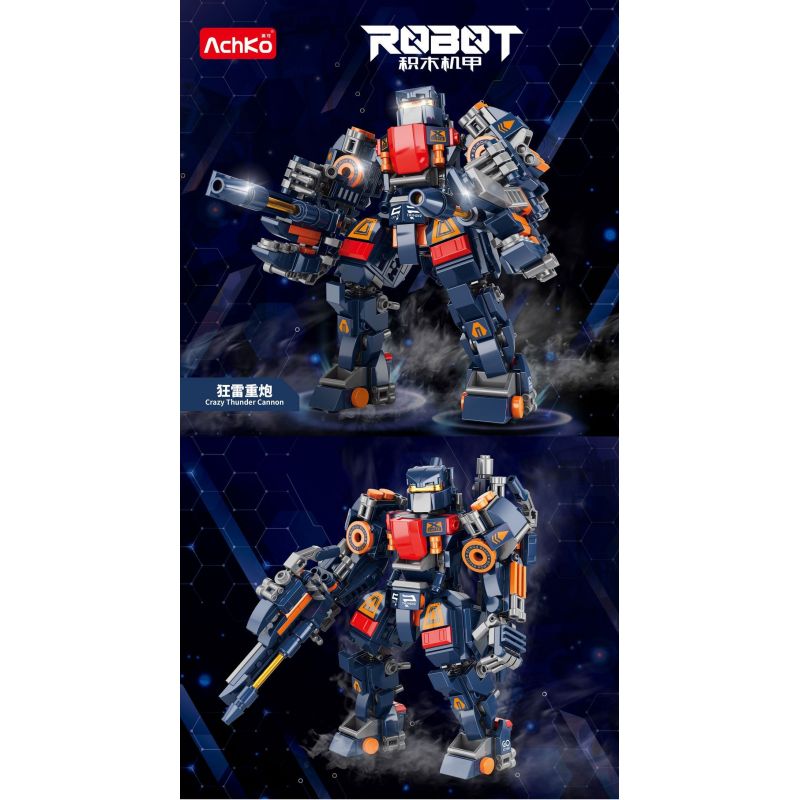 ACHKO 80032 MECHA PHÁO ĐIÊN CUỒNG bộ đồ chơi xếp lắp ráp ghép mô hình CRAZY THUNDER CANNON 450 khối