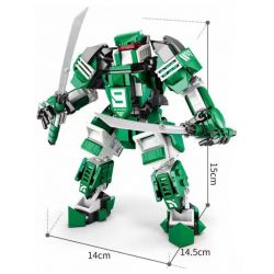 ACHKO 80033 KENDO TEBU MECHA bộ đồ chơi xếp lắp ráp ghép mô hình 413 khối