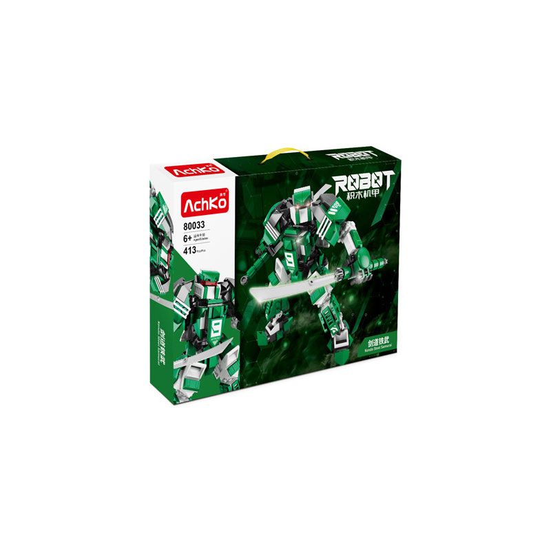 ACHKO 80033 KENDO TEBU MECHA bộ đồ chơi xếp lắp ráp ghép mô hình 413 khối