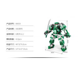 ACHKO 80033 KENDO TEBU MECHA bộ đồ chơi xếp lắp ráp ghép mô hình 413 khối
