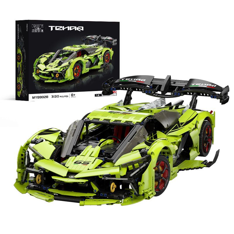 MOYU BLOCK MY88028 88028 non Lego LAMBO 3000 GTR PHIÊN BẢN ĐƯỜNG ĐUA 1:8 tỷ lệ 1:8 bộ đồ chơi xếp lắp ráp ghép mô hình Technic Kỹ Thuật Công Nghệ Cao Mô Hình Phương Tiện 3130 khối