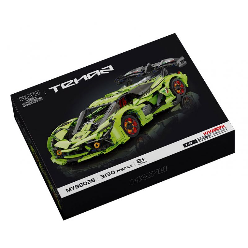 MOYU BLOCK MY88028 88028 LAMBO 3000 GTR PHIÊN BẢN ĐƯỜNG ĐUA 1:8 tỷ lệ 1:8 bộ đồ chơi xếp lắp ráp ghép mô hình Technic Kỹ Thuật Công Nghệ Cao Mô Hình Phương Tiện 3130 khối