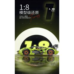 MOYU BLOCK MY88028 88028 LAMBO 3000 GTR PHIÊN BẢN ĐƯỜNG ĐUA 1:8 tỷ lệ 1:8 bộ đồ chơi xếp lắp ráp ghép mô hình Technic Kỹ Thuật Công Nghệ Cao Mô Hình Phương Tiện 3130 khối