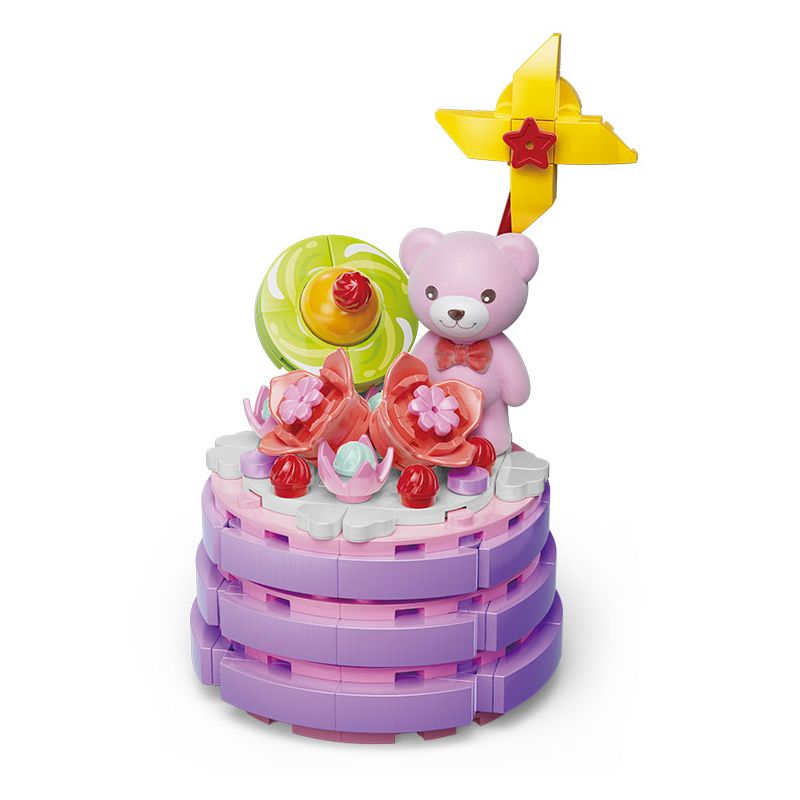 KAIDO KD99032 99032 non  BÁNH TEDDY CURE HOA bộ đồ chơi xếp lắp ráp ghép mô hình