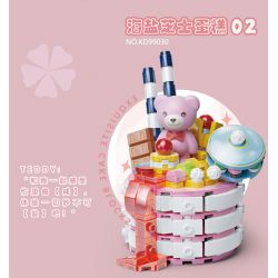 KAIDO KD99032 99032 BÁNH TEDDY CURE HOA bộ đồ chơi xếp lắp ráp ghép mô hình
