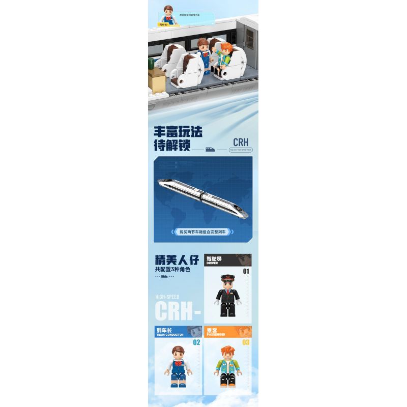 TOP TOY TC1211 1211 VŨ KHÍ LỢI HẠI CỦA CƯỜNG QUỐC TÀU CRH HARMONY bộ đồ chơi xếp lắp ráp ghép mô hình City RAILWAY HIGH-SPEED TRAIN Thành Phố 600 khối