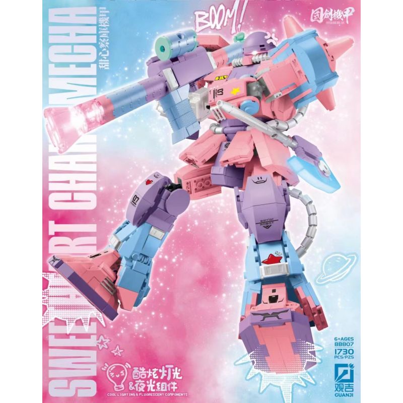 GUANJI BB806 BB807 CHAKU MECHA TỐI THƯỢNG bộ đồ chơi xếp lắp ráp ghép mô hình Movie & Game ULTIMATE CHAKU MECHA Phim Và Trò Chơi 1730 khối