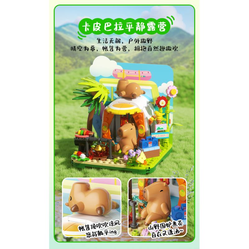 JAKI GK001 SPA THƯ GIÃN KAPIBARA bộ đồ chơi xếp lắp ráp ghép mô hình CAPYBARA