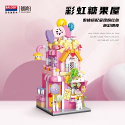 BALODY 21200 NGÔI NHÀ KẸO CẦU VỒNG bộ đồ chơi xếp lắp ráp ghép mô hình CANDY SHOP 498 khối