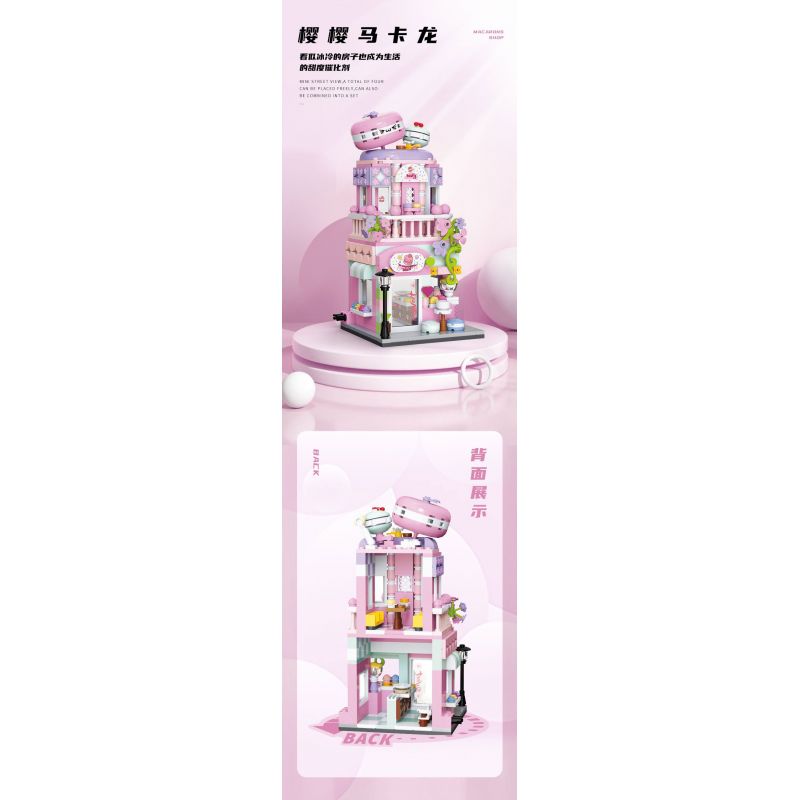 BALODY 21200 NGÔI NHÀ KẸO CẦU VỒNG bộ đồ chơi xếp lắp ráp ghép mô hình CANDY SHOP 498 khối