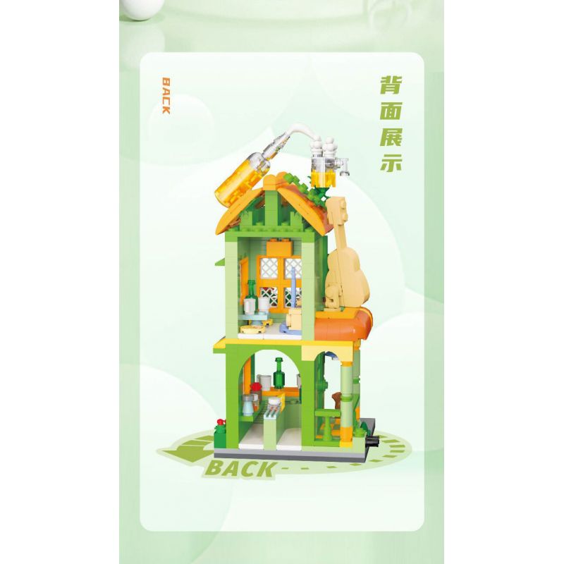 BALODY 21200 NGÔI NHÀ KẸO CẦU VỒNG bộ đồ chơi xếp lắp ráp ghép mô hình CANDY SHOP 498 khối