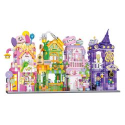 BALODY 21201 MACARON SAKURA bộ đồ chơi xếp lắp ráp ghép mô hình MACARONS SHOP 475 khối