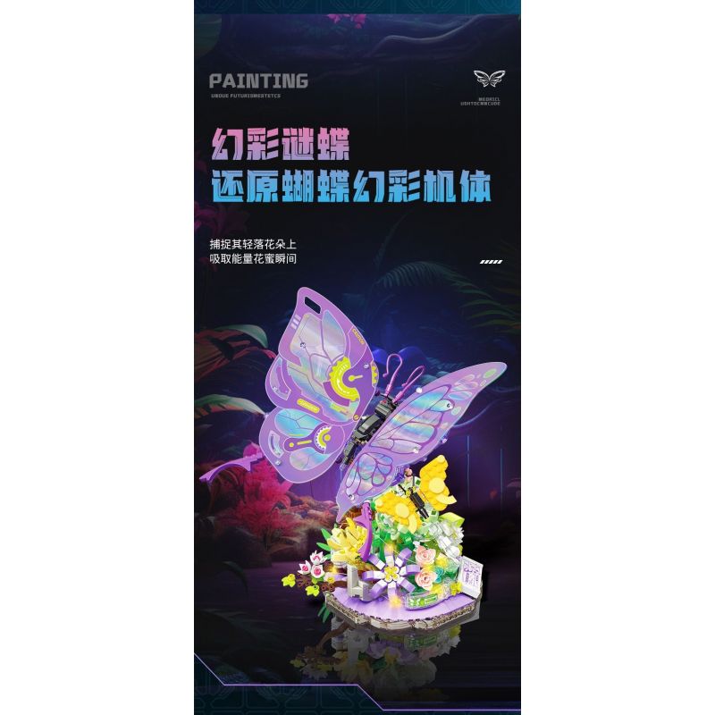 TOP TOY TC2106 2106 SÁNG TẠO CƠ KHÍ TRENDY PLAYER 3.0 CON BƯỚM BÍ ẨN ĐẦY MÀU SẮC bộ đồ chơi xếp lắp ráp ghép mô hình 830 khối