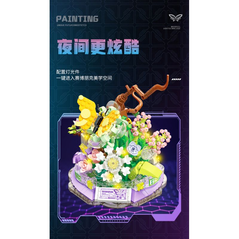 TOP TOY TC2106 2106 SÁNG TẠO CƠ KHÍ TRENDY PLAYER 3.0 CON BƯỚM BÍ ẨN ĐẦY MÀU SẮC bộ đồ chơi xếp lắp ráp ghép mô hình 830 khối