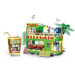 JIESTAR JJ9071 9071 NHÀ HÀNG GẤU PHONG CÁCH HỒNG KÔNG bộ đồ chơi xếp lắp ráp ghép mô hình HONG KONG STYLE XIONG ZAI RESTAURANT 1330 khối