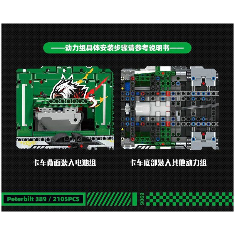 JIESTAR JJ9069 9069 ĐẦU XE TẢI PETERBILT 389 bộ đồ chơi xếp lắp ráp ghép mô hình Technic Kỹ Thuật Công Nghệ Cao Mô Hình Phương Tiện 2105 khối