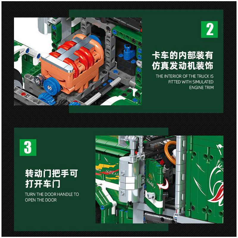 JIESTAR JJ9069 9069 ĐẦU XE TẢI PETERBILT 389 bộ đồ chơi xếp lắp ráp ghép mô hình Technic Kỹ Thuật Công Nghệ Cao Mô Hình Phương Tiện 2105 khối