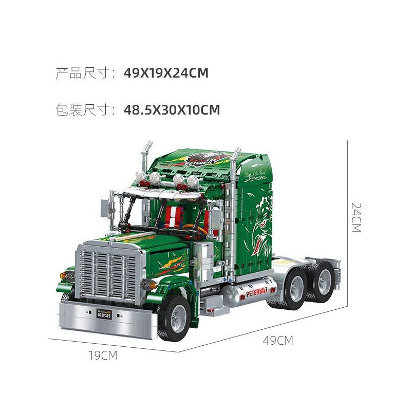 JIESTAR JJ9069 9069 ĐẦU XE TẢI PETERBILT 389 bộ đồ chơi xếp lắp ráp ghép mô hình Technic Kỹ Thuật Công Nghệ Cao Mô Hình Phương Tiện 2105 khối