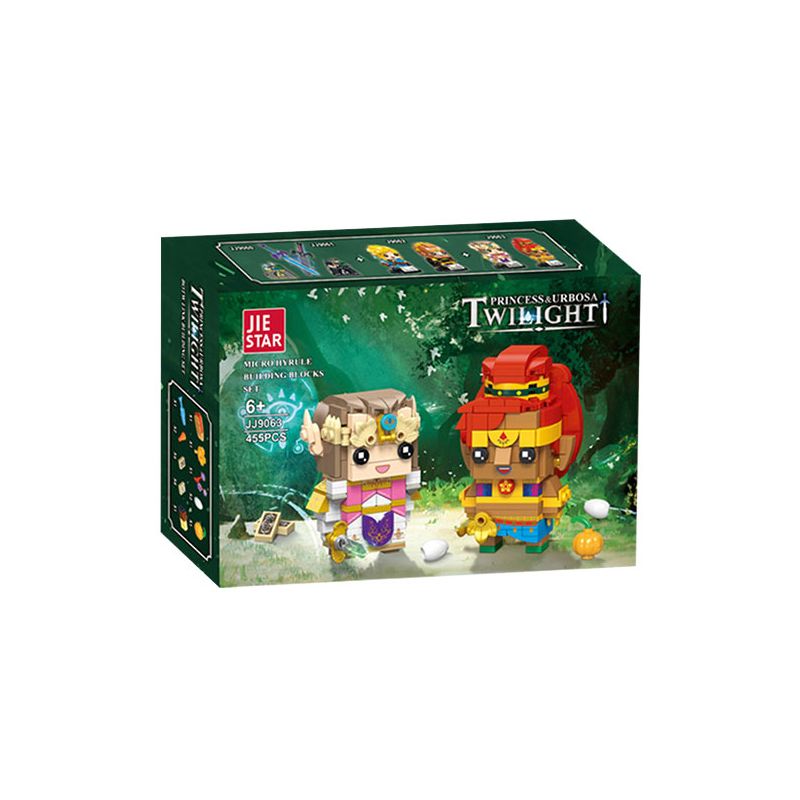 JIESTAR JJ9063 9063 TRUYỀN THUYẾT VỀ ZELDA VÀ URBOSA bộ đồ chơi xếp lắp ráp ghép mô hình Brickheadz ZELDA & URPOZA Nhân Vật Đầu To 455 khối