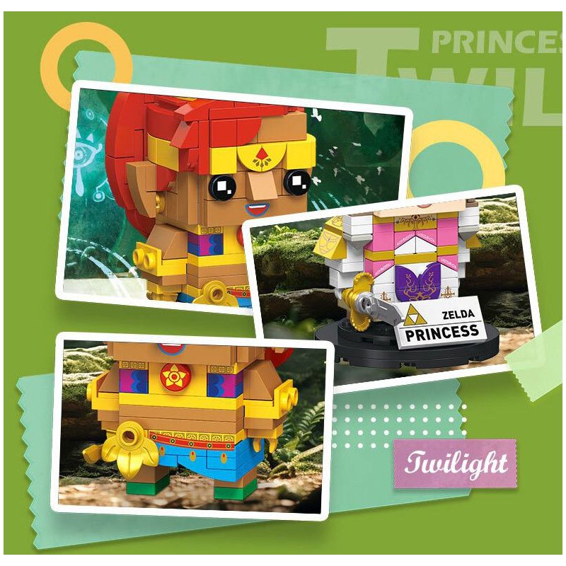JIESTAR JJ9063 9063 TRUYỀN THUYẾT VỀ ZELDA VÀ URBOSA bộ đồ chơi xếp lắp ráp ghép mô hình Brickheadz ZELDA & URPOZA Nhân Vật Đầu To 455 khối