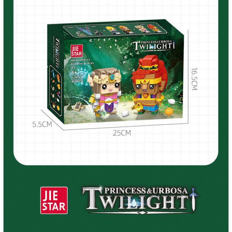 JIESTAR JJ9063 9063 TRUYỀN THUYẾT VỀ ZELDA VÀ URBOSA bộ đồ chơi xếp lắp ráp ghép mô hình Brickheadz ZELDA & URPOZA Nhân Vật Đầu To 455 khối