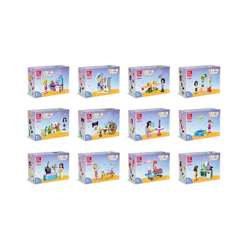 JIESTAR 59070 CÔ GÁI THÀNH THỊ 12 PHONG CÁCH bộ đồ chơi xếp lắp ráp ghép mô hình Girl DREAM TOWN Con Gái 411 khối