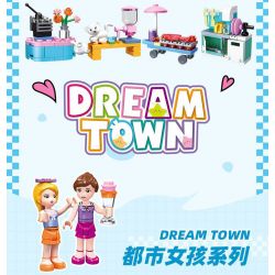 JIESTAR 59070 CÔ GÁI THÀNH THỊ 12 PHONG CÁCH bộ đồ chơi xếp lắp ráp ghép mô hình Girl DREAM TOWN Con Gái 411 khối