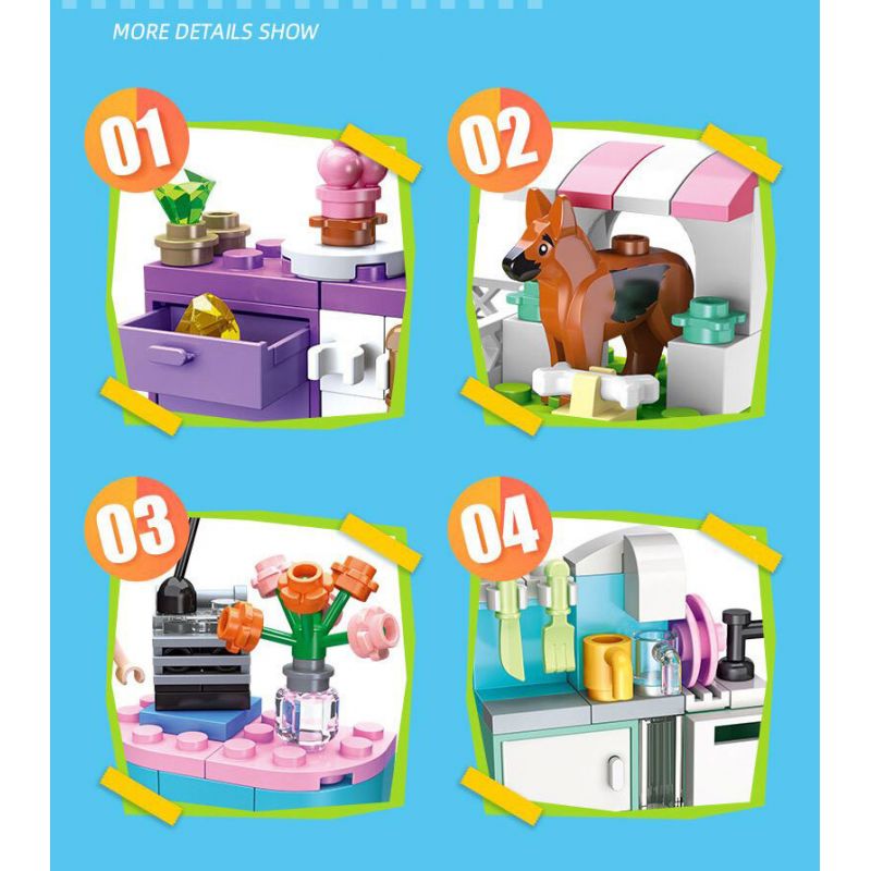 JIESTAR 59070 CÔ GÁI THÀNH THỊ 12 PHONG CÁCH bộ đồ chơi xếp lắp ráp ghép mô hình Girl DREAM TOWN Con Gái 411 khối