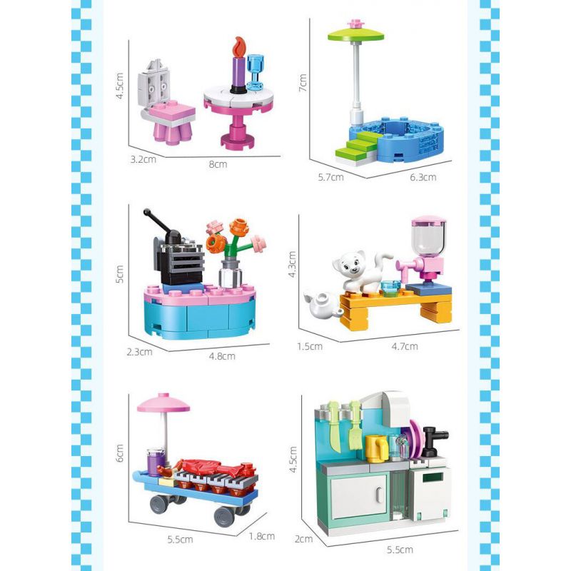 JIESTAR 59070 CÔ GÁI THÀNH THỊ 12 PHONG CÁCH bộ đồ chơi xếp lắp ráp ghép mô hình Girl DREAM TOWN Con Gái 411 khối