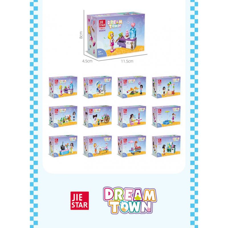 JIESTAR 59070 CÔ GÁI THÀNH THỊ 12 PHONG CÁCH bộ đồ chơi xếp lắp ráp ghép mô hình Girl DREAM TOWN Con Gái 411 khối