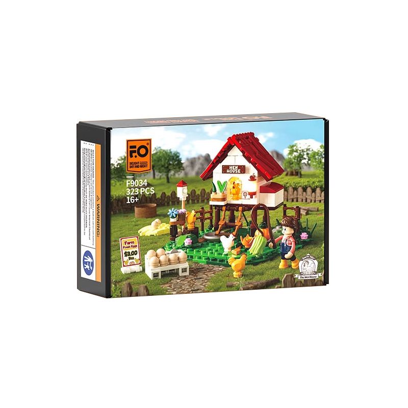 LUMIBRICKS FUNWHOLE F9034 9034 CUỘC SỐNG NÔNG TRẠI CHUỒNG GÀ MINI bộ đồ chơi xếp lắp ráp ghép mô hình City Thành Phố 323 khối