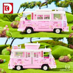 DK 6017 XE BUÝT DU LỊCH BARBIE bộ đồ chơi xếp lắp ráp ghép mô hình Creator BARBIE DREAMTOWN PINK BUS Sáng Tạo 852 khối
