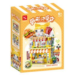 DOUBLE HEIGHT 60523 BURGER MEOW DỄ THƯƠNG bộ đồ chơi xếp lắp ráp ghép mô hình CUTE PET SERIES 857 khối