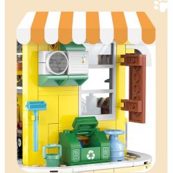 DOUBLE HEIGHT 60523 BURGER MEOW DỄ THƯƠNG bộ đồ chơi xếp lắp ráp ghép mô hình CUTE PET SERIES 857 khối