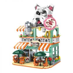 DOUBLE HEIGHT 60524 QUÁN CÀ PHÊ VƯƠNG bộ đồ chơi xếp lắp ráp ghép mô hình CUTE PET SERIES 972 khối
