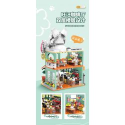 DOUBLE HEIGHT 60524 QUÁN CÀ PHÊ VƯƠNG bộ đồ chơi xếp lắp ráp ghép mô hình CUTE PET SERIES 972 khối