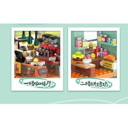 DOUBLE HEIGHT 60524 QUÁN CÀ PHÊ VƯƠNG bộ đồ chơi xếp lắp ráp ghép mô hình CUTE PET SERIES 972 khối