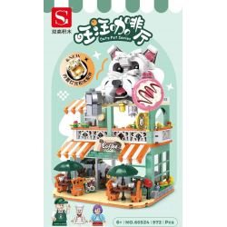 DOUBLE HEIGHT 60524 QUÁN CÀ PHÊ VƯƠNG bộ đồ chơi xếp lắp ráp ghép mô hình CUTE PET SERIES 972 khối