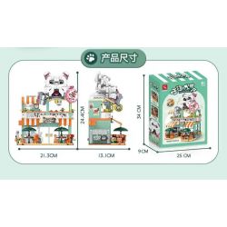 DOUBLE HEIGHT 60524 QUÁN CÀ PHÊ VƯƠNG bộ đồ chơi xếp lắp ráp ghép mô hình CUTE PET SERIES 972 khối