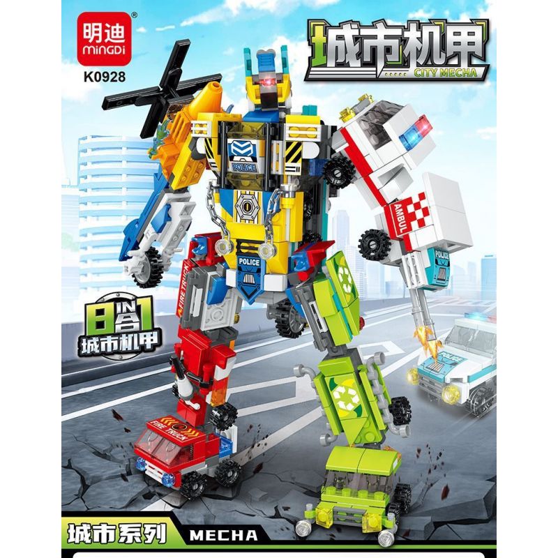 MINGDI LEIBAO K0928 0928 CƠ KHÍ ĐÔ THỊ bộ đồ chơi xếp lắp ráp ghép mô hình Military Army CITY MECHA Quân Sự Bộ Đội 717 khối