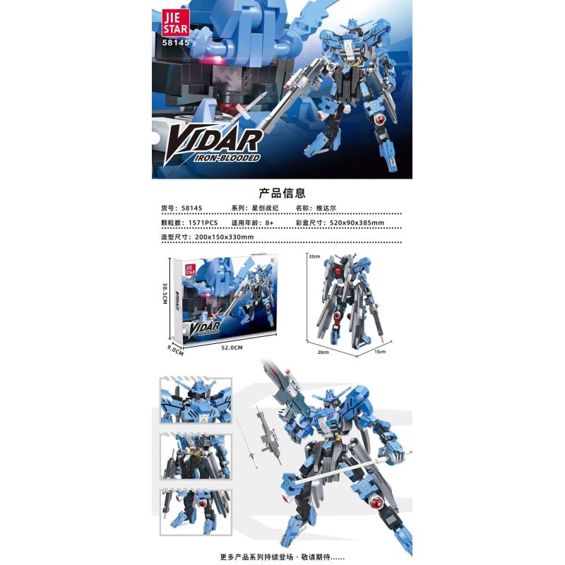 JIESTAR 58145 CHIẾN TRANH GIỮA CÁC VÌ SAO VIDAL bộ đồ chơi xếp lắp ráp ghép mô hình Movie & Game VIDAR IRON-BLOODED Phim Và Trò Chơi 1571 khối