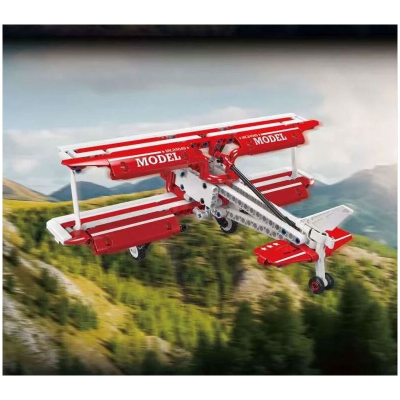 MouldKing 24049 Mould King 24049 MÁY BAY HAI CÁNH MÀU ĐỎ bộ đồ chơi xếp lắp ráp ghép mô hình Technic RED BIPLANE Kỹ Thuật Công Nghệ Cao Mô Hình Phương Tiện 300 khối