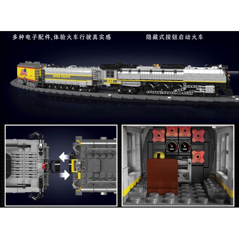 MouldKing 12031 Mould King 12031 ĐẦU MÁY HƠI NƯỚC UNION PACIFIC UP844 bộ đồ chơi xếp lắp ráp ghép mô hình City UNION PACIFIC 844 STEAM LOCOMOTIVE Thành Phố 3357 khối MouldKing 12031 Mould King 12031 ĐẦU MÁY HƠI NƯỚC UNION PACIFIC UP844 bộ đồ chơi xếp lắp ráp ghép mô hình City UNION PACIFIC 844 STEAM LOCOMOTIVE Thành Phố 3357 khối