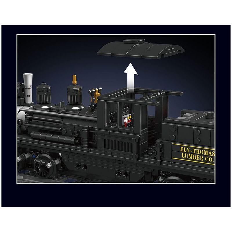 JMBRICKLAYER 51113 MouldKing 12032 Mould King 12032 ĐẦU MÁY HƠI NƯỚC SHAY bộ đồ chơi xếp lắp ráp ghép mô hình City SHAY-TYPE STEAM LOCOMOTIVE Thành Phố 880 khối